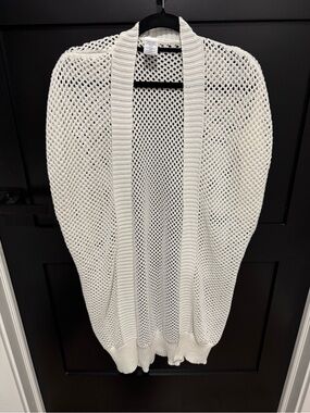 Open-Knit Cream Women's Cardigan Sweater